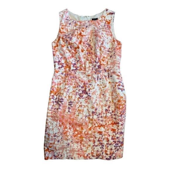 Ann Taylor Dresses & Skirts - Ann Taylor Pink Purple Cream Abstract Sleeveless A-Line Dress Size 12